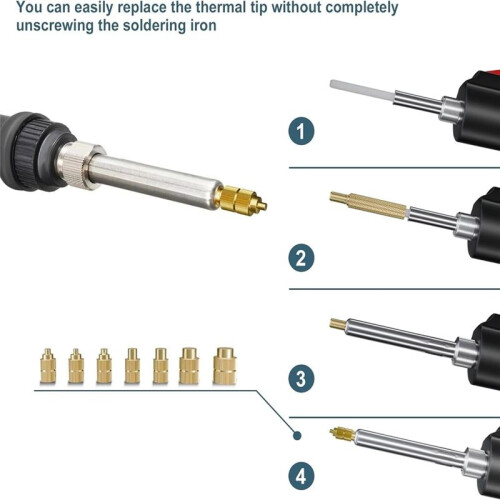 Heat Set Insert Soldering Iron Tip  M2-M6 Hot Melt Inset Nut Brass Embedded Thread Insertion Kit for Plastic EU PLUG 2