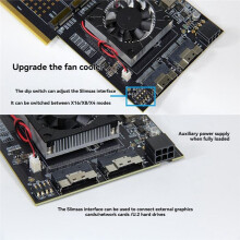 PCIe 3.0 Naar M.2 NVME-Uitbreidingskaart 2-Poorts Slimsas PLX8749 Moederbord Free Split 4-Schijfs M.2 NVME-Uitbreidingskaart