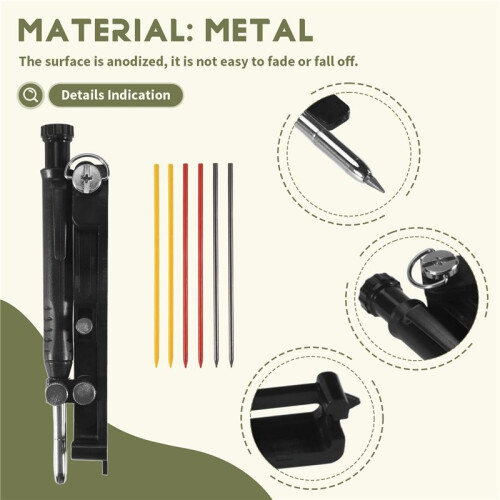 Multifunctional Scribe Tool, Construction Pencils , Carpentry Tools with Deep Hole Pencil, DIY Woodworking Scriber