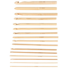 16 Pcs Crochet needles knit in wood knitting wool 2.0 mm - 12.0 mm Crochet Hook