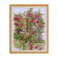 DIY Handmade Needlework Stitch Set Embroidery Kit 14CT Birds' Family Pattern -Stitching 35 * 45cm Home Decoration