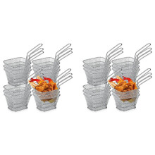 2X Fry Basket French Fry Holder Chip Basket Food Baskets for Serving Reusable Fries Holder Deep Fryer for Home