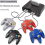 2 Pack Classic Wired N64 Controller Retro Games 64-bit Gamepad Joystick Replacement Controller - G 2
