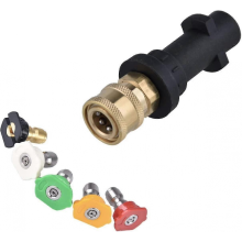 Høytrykksspyleradapter for Karcher K2 K3 K4 K5 K6 K7 Krcher pistoler, 1/4'' hurtigkobling hunnkobling, med 5 flervinkelstrømkoblinger