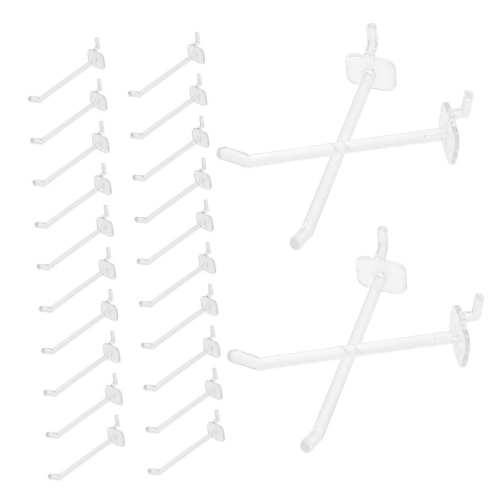 50Pcs Clear Pegboard Hooks Durable Plastic Build Spacesaving Organizer For Garage Retail Display 9330225560524