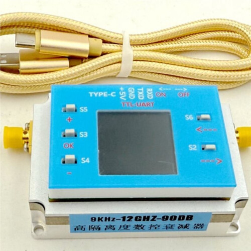 9K-12GHz Digital Programmable Controlled Attenuator Module 60dB TFT Display with SMA Female Connector 1