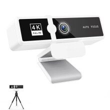 Caméra D'Ordinateur Haute Définition 4K Réseau de Diffusion en Direct Caméra de Vidéoconférence Haute Définition USB Blanc