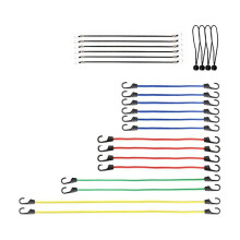 24 Stück Robuste Bungee-Seile mit Haken, Seil, Gepäck-Packgurt für Motorrad, Fahrrad, Reisen, Camping, Wandern