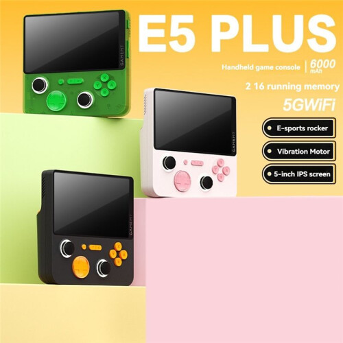 E5Plus Handheld Video Game Console 5inch HD Retro Game Console 6000mAh 128G Video Handheld Game Console A 1