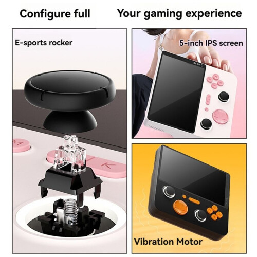 E5Plus Handheld Video Game Console 5inch HD Retro Game Console 6000mAh 128G Video Handheld Game Console A 2