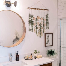 Wall Decor Artificial Eucalyptus Farmhouse Wall Hanging Greenery Vines Leaves for Wedding Bedroom Kitchen Curtain