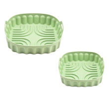 2 STUKS Luchtfriteuse Siliconen Bakplaat Herbruikbare Vierkante Luchtfriteuse Pan Siliconen Mal Magnetron Pads Bakmat Pot Lade,E