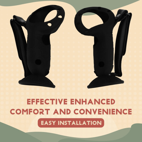 Upright Silicone Grip Controller Case for Meta Quest 3S - Comfortable Convenient Replacement Battery Black 2