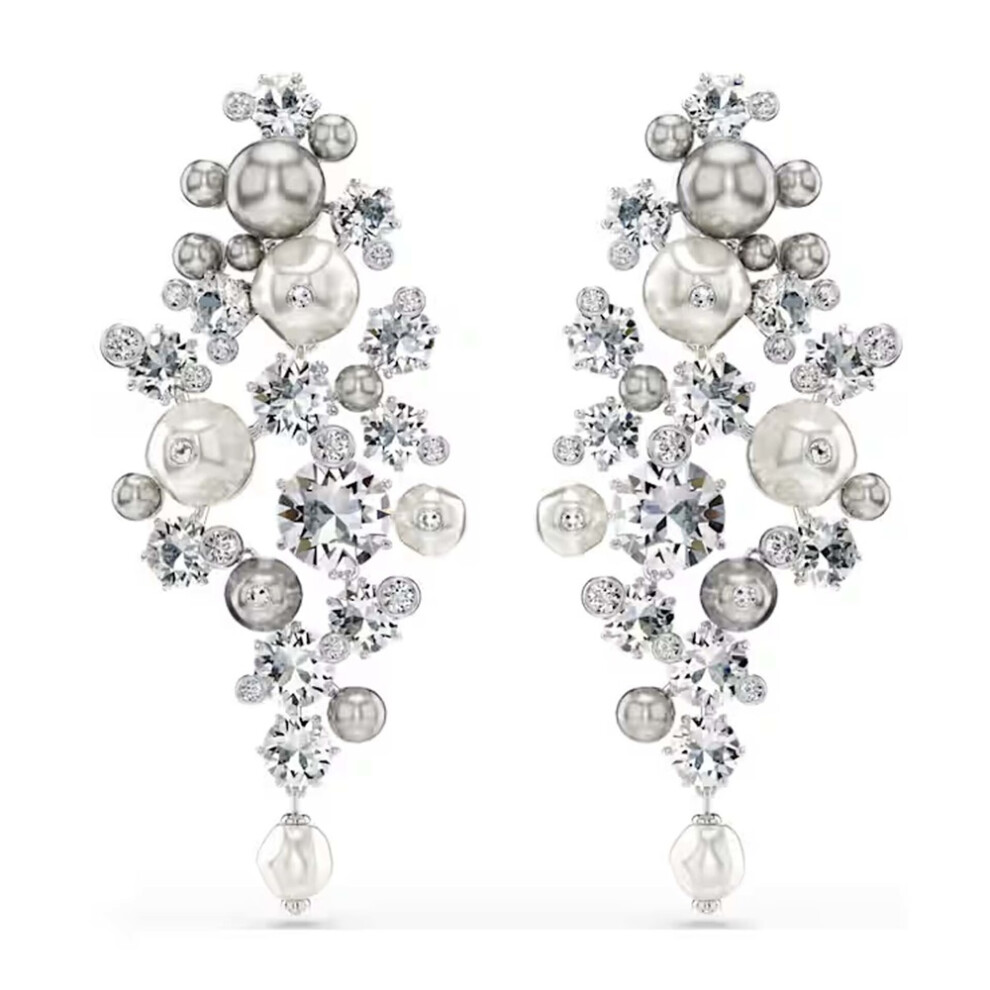 (1Earrings218) Original 2026 White Crystal Tassel Fine Swarovski Jewelry Set Snowflake Earrings Necklace Bracelet Ring For Women Romantic Gift