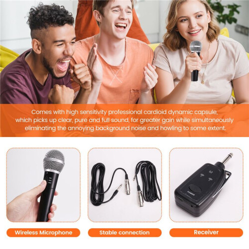 Microphone Dynamic Handheld Microphones Karaoke Mic with Receiver for Wedding Club 2