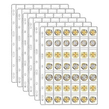6 coli de pagini de colecție pentru monede, pagini pentru monede, pentru timbru de bancnotă de un dolar, 42 de buzunare pe coală/