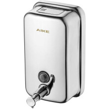 Dispensador de sabão profissional em aço inoxidável, com tecnologia anti-vazamento que garante operação limpa, acabamento em aço inoxidável