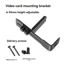 3X GPU Support Frame Adjustable GPU Brace Prevent Sagging Video Card Support Bracket for Chassis 12cm Fan Position Black