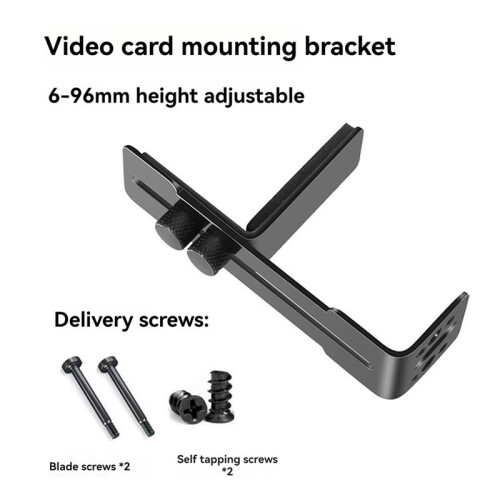 3X GPU Support Frame Adjustable GPU Brace Prevent Sagging Video Card Support Bracket for Chassis 12cm Fan Position Black