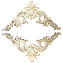 5pcs 15 X 15cm Rubber Wood Carved Corner Onlay Applique Exquisite Unpainted