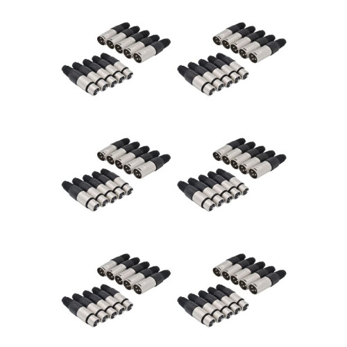 60Pcs 3 Pin XLR Tipo de Soldadura Conector 30 Macho + 30 Conector Hembra Cable Conector Micrófono Enchufe de Audio