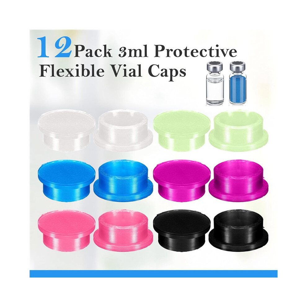48 Pack Vials Caps 3ml Glass Protective Vial Caps Vial Adapter, Lids Cover Reusable for 3ml Injection Vials Storage Cap
