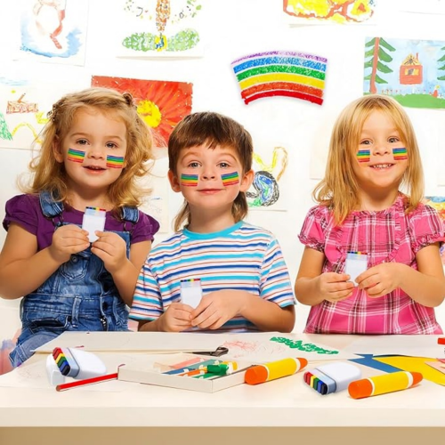 Χρώματα προσώπου Rainbow 4 τεμάχια, μαρκαδόροι προσώπου Lesbian Pride και κηρομπογι 2