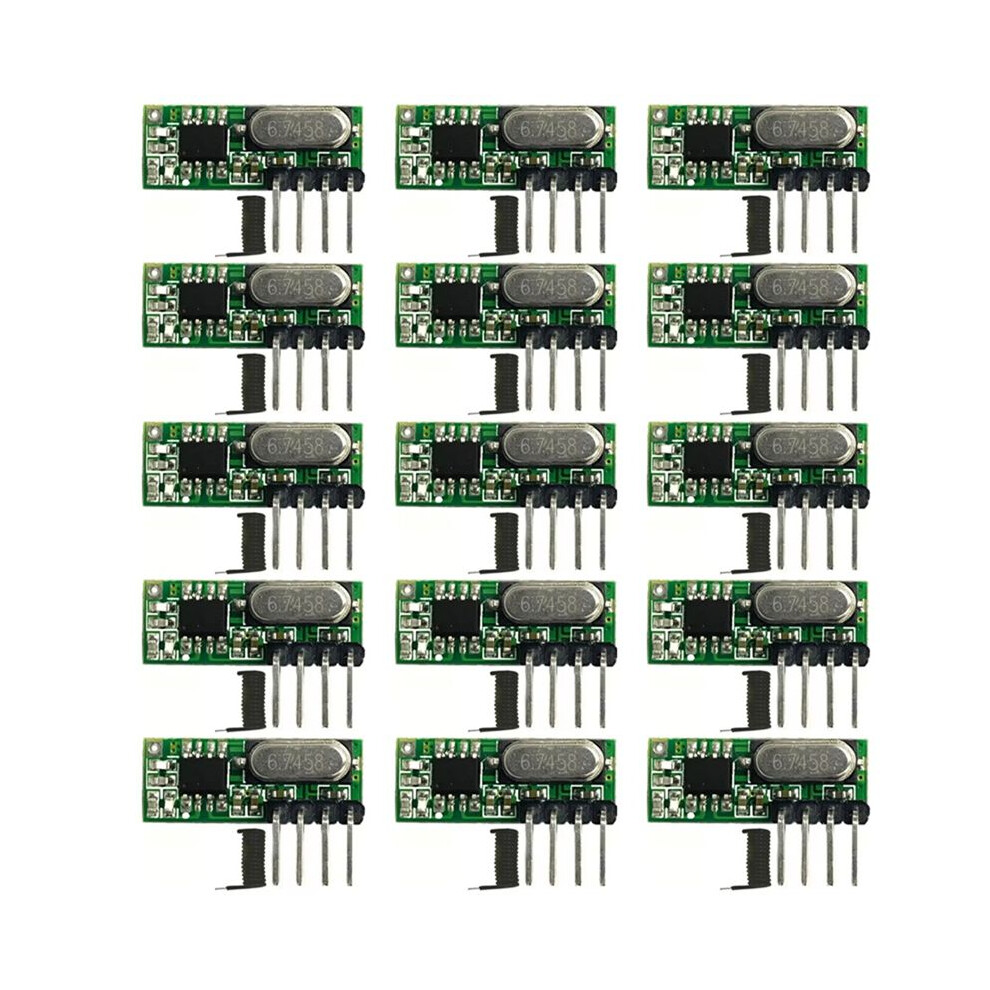 15Pcs 433Mhz Rf Receiver Superheterodyne Uhf Ask 433Mhz Remote Control Module Kit Small Size Low Power With Antenna 6031543702629