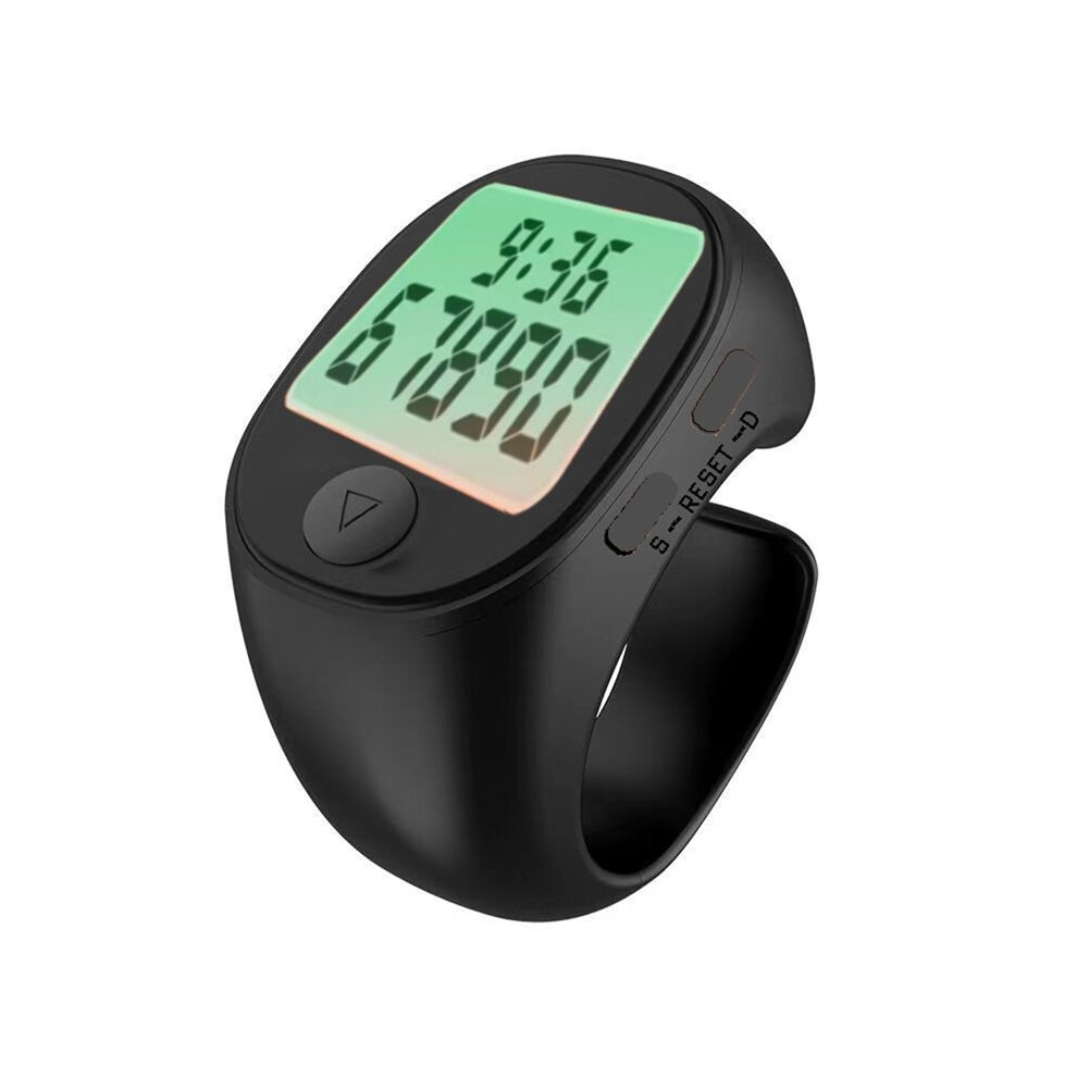 Tauoh Black Lcd Digital Counter Electronic Muslims Tasbeeh Finger Counter For Prayer Reminder Waterproof