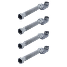4X Niedriges Profil, 1 1/2 P-Siphon, Flexibles Abflussrohr für Badewanne und Dusche, Flaches P-Siphon, Freistehender Wannenabfluss für Badewanne,