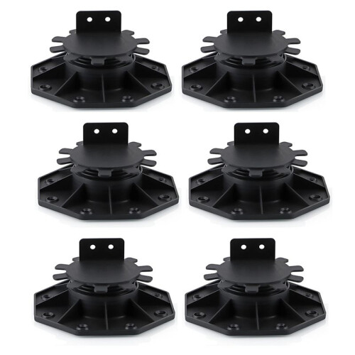 6 Pcs Joist Support Pedestals, Adjustable Decking & Flooring Support Pedestal for Deck, Timber Base 1
