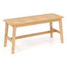 Bambusz Étkezőpad Rattan Üléssel, 100 cm, Natúr