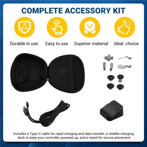 Protective Bag for Elite Series 2 Gamepad Carry Case for Controller Type-C Cable Charger Dock Stand Button Paddles 2