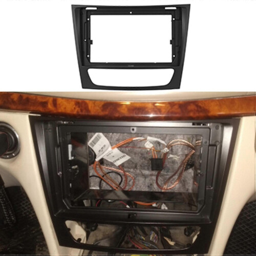 1/2Din Car CD DVD Frame Audio Fitting Adaptor Dash Trim Kits Facia Panel 9 INCH Compatible With E-Class W211 1999-2007 1