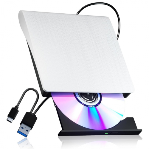 Brushed External DVD Burner USB3.0 - Portable CD/DVD Player Optical Drive for Laptop & Desktop - 1