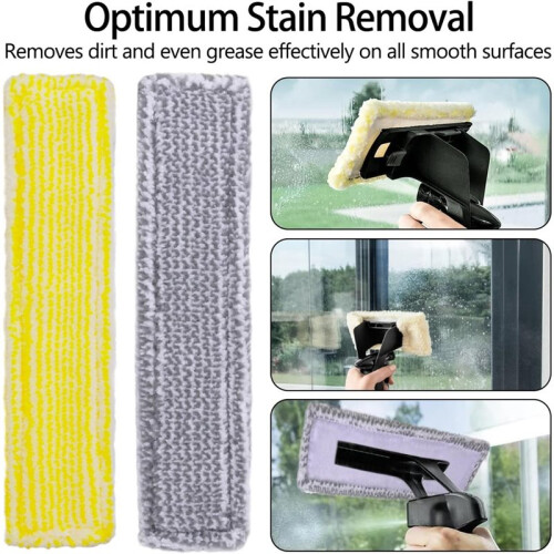 Window Vacuum Cleaner Accessories for  WV1 WV2 WV5 Microfibre Mop Covers + Rubber Lip Puller Replacement Lips 1