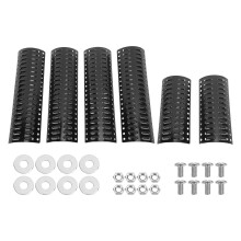 6pcs Porcelain Steel Heat Plates for Gas Grills, Heavy Duty Shields Reduce FlareUps and Enhance Flavor