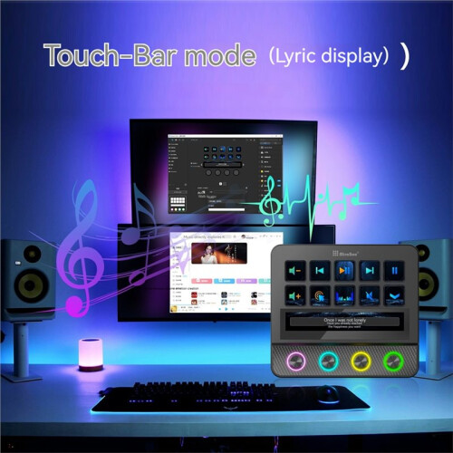 Mirabox N4 Pro Stream Deck Visualization Console Visual Custom Keyboard Desktop Controller with RGB Buttons Touch-Bar 2