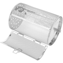 Rotating Stainless Steel Air Fryer Basket with EasyOpen Door for 360 Even Roasting Nuts and Meat