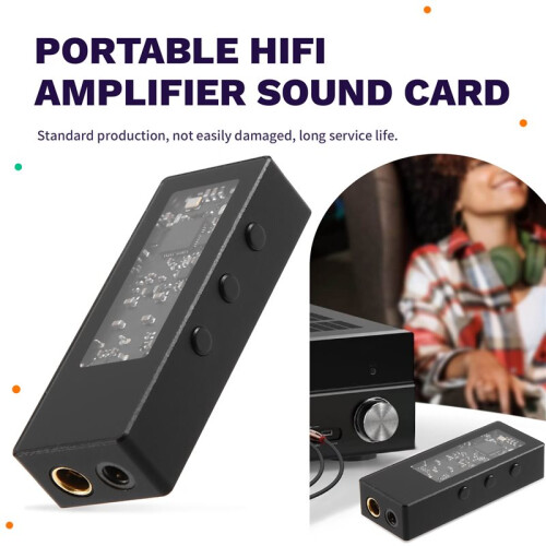 Type-C Audio CT7601PR+ES9039Q2M Decoder Small-Diameter DAC Lossless Portable Headphone HiFi Amplifier Sound Card Black 2