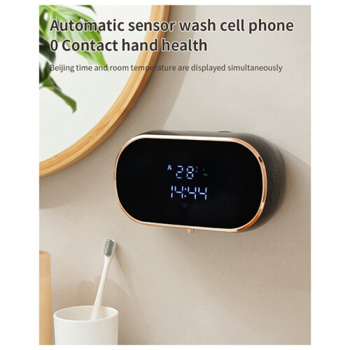 2X Sensor Soap Dispenser Automatic Foaming Hand Wash Dispenser Wall Mount Liquid Soap Dispenser Black 2