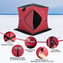 Geïsoleerde pop-up ijsvistent, 2 personen, rood