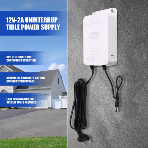 12V-2A Uninterruptible Power Supply UPS Battery Backup Interface, Security Camera UPS Battery Backup Protector EU Plug 1