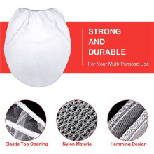 100 Pcs 5 Gallon Elastic Top Paint Strainer Bags White Fine Mesh Bag Paint Filter Bag for Hydroponics Painting Gardening