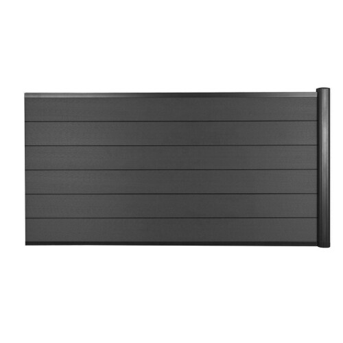 Valla de protección WPC Sarthe, valla cortaviento, postes de aluminio 1