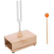 528Hz Tuning Fork Set with Wood Resonator Box Guitar Tuner Tuning Fork Resonator for Meditation and Therapy