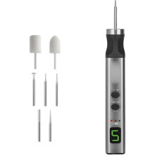 Qinux Gravizer Engraving Pen - with 7 Interchangeable Heads, Anti-Misoperation Protection Memory Speed Settings