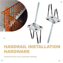 2 Sets Newel Post Fastener Newel Post Mounting Kit Wood Handrail Installation Hardware Works Finished Floors, Stairs
