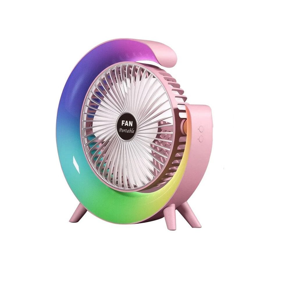 Portable Fan Usb Rechargeable Fan Led 7 Colors Electric Fan 180Adjustable Camping Fans 3 Speeds Desktop Fan 6031443673333