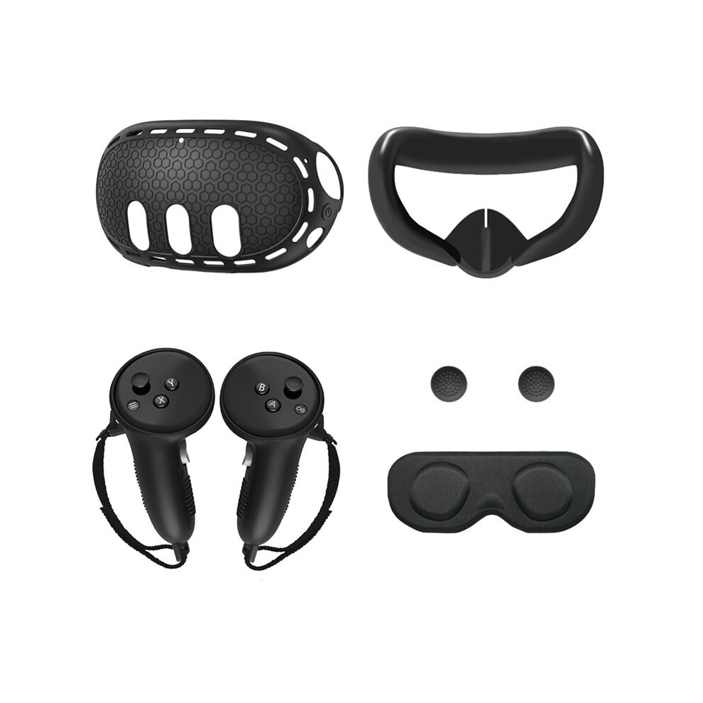 Photos - Other for Computer 5in1 VR Accessories Kits for Meta Quest 3 Face Cover VR Handle Protection Case Black